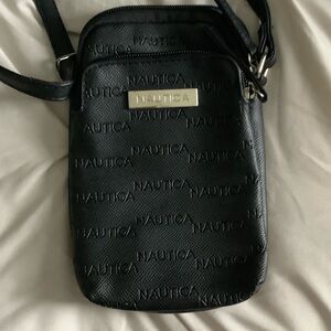 Nautica Embossed Black Messenger Bag